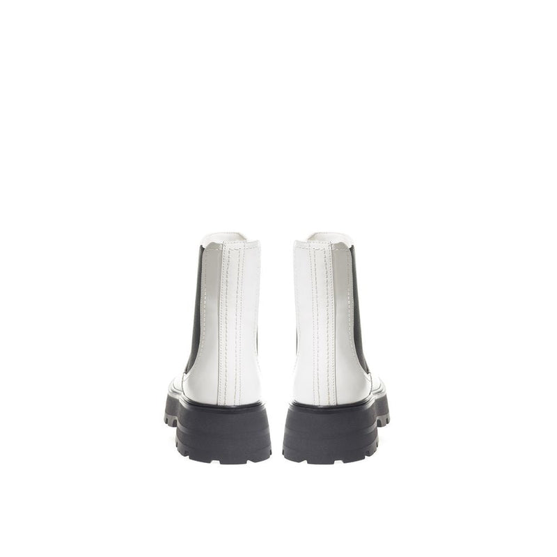 Black And White Leather Boot Alexander McQueen