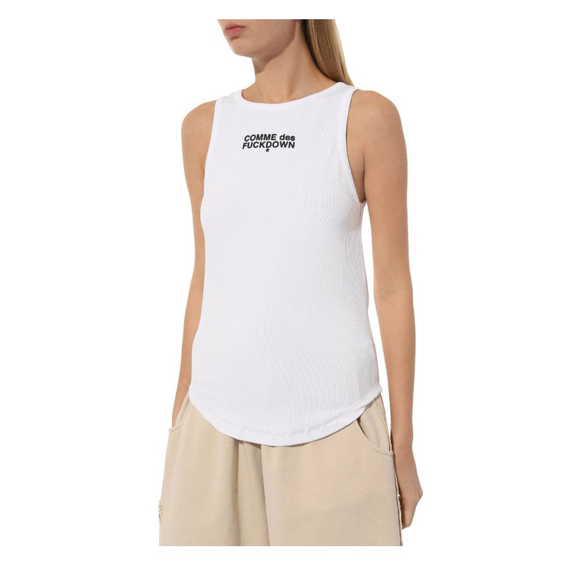 White Cotton Tops & T-Shirt Comme Des Fuckdown