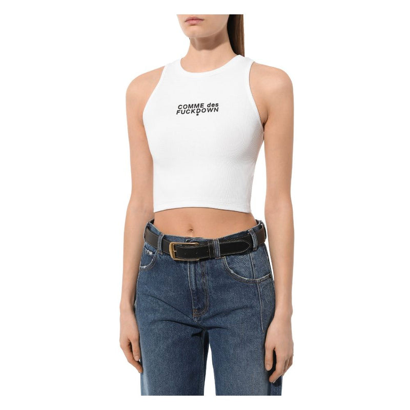 White Cotton Tops & T-Shirt Comme Des Fuckdown