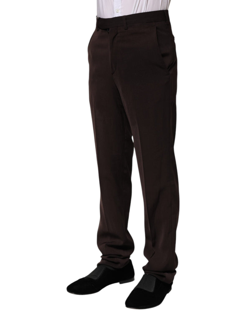 Dark Brown Mid Waist Dress Formal Pants BENCIVENGA