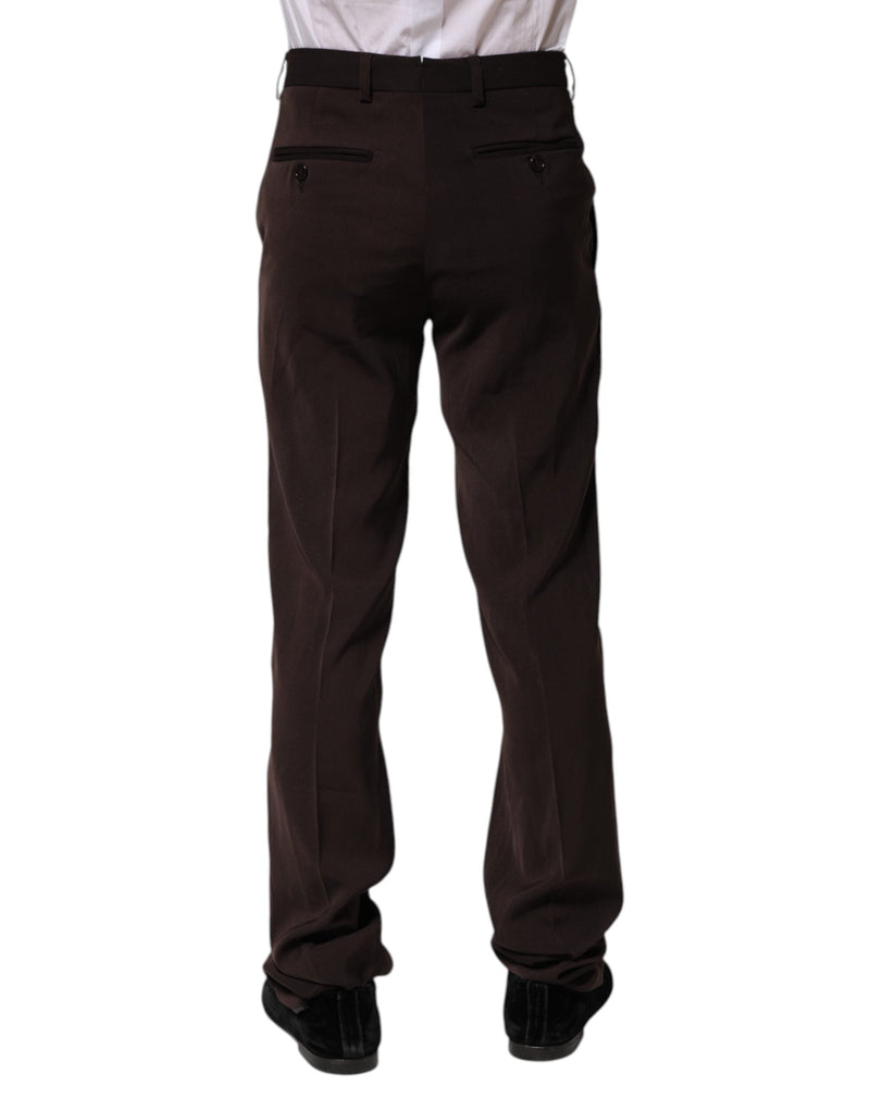 Dark Brown Mid Waist Dress Formal Pants BENCIVENGA
