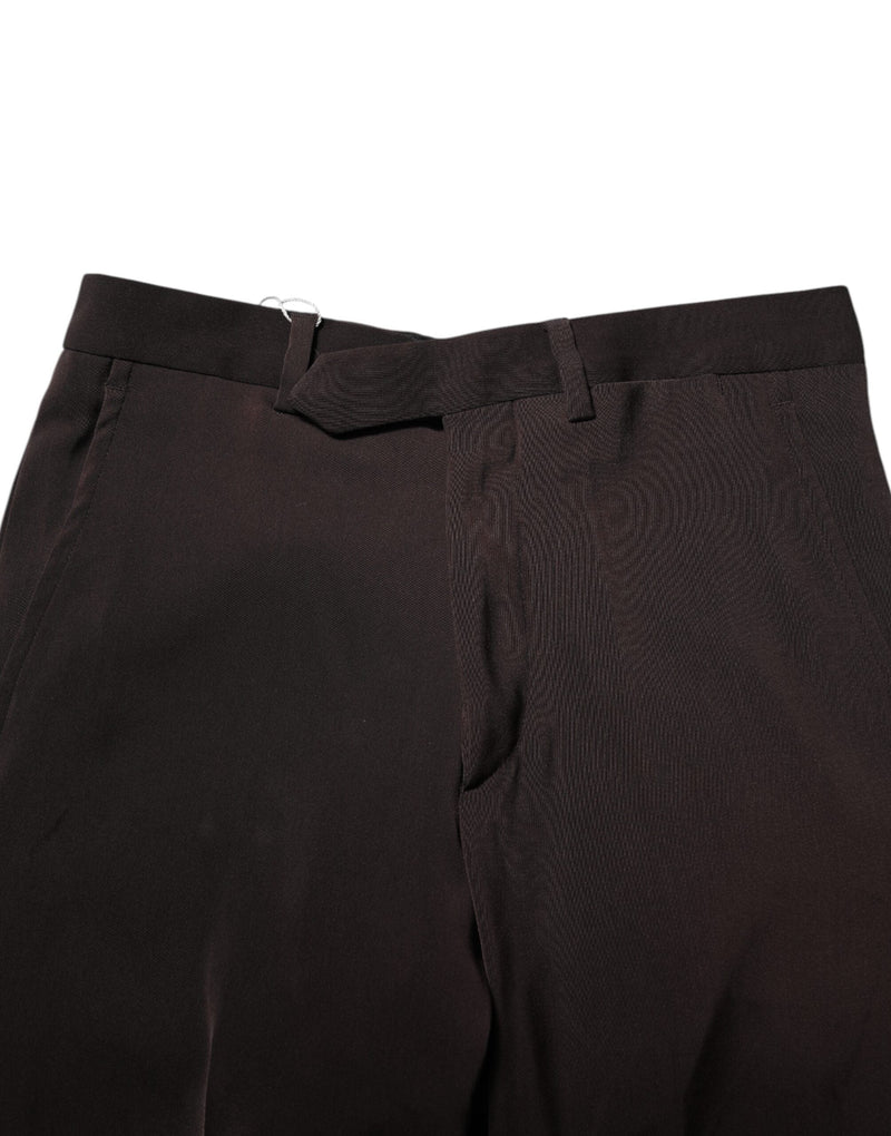 Dark Brown Mid Waist Dress Formal Pants BENCIVENGA