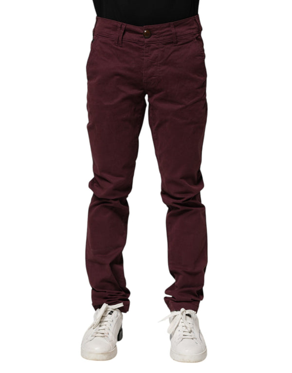 Maroon Cotton Stretch Skinny Fit Men Denim Jeans CYCLE