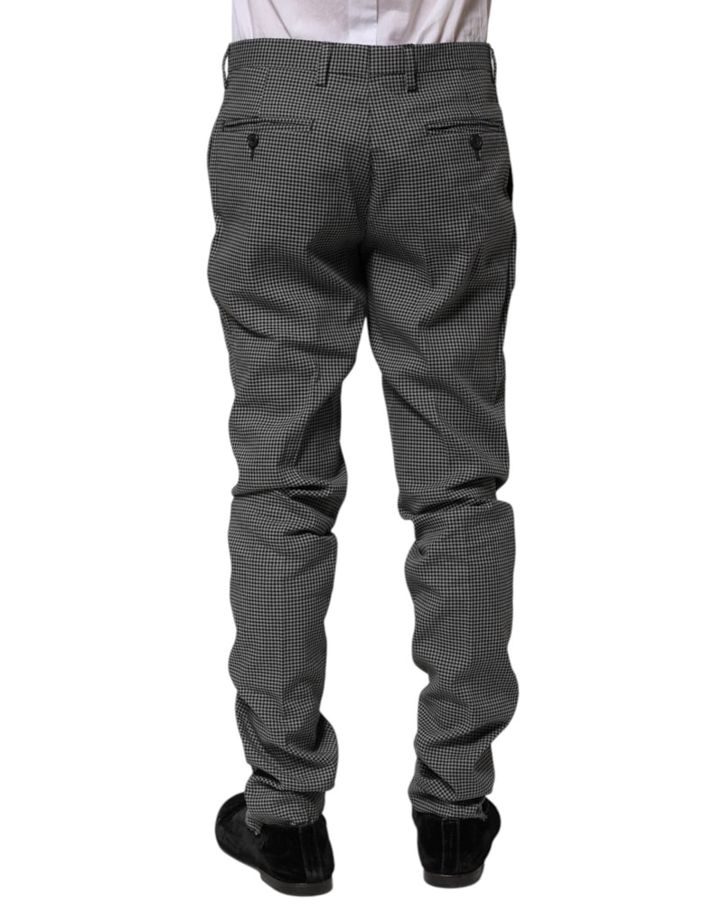 Black White Checkered Tapered Dress Pants BENCIVENGA