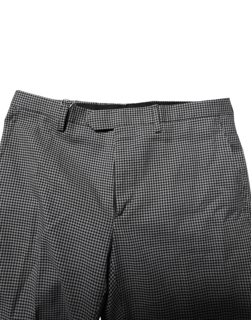Black White Checkered Tapered Dress Pants BENCIVENGA