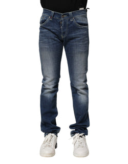 Blue Washed Skinny Fit Casual Men Denim Jeans Dondup