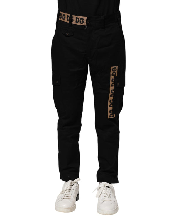Black Cotton Cargo Casual Pants Dolce & Gabbana