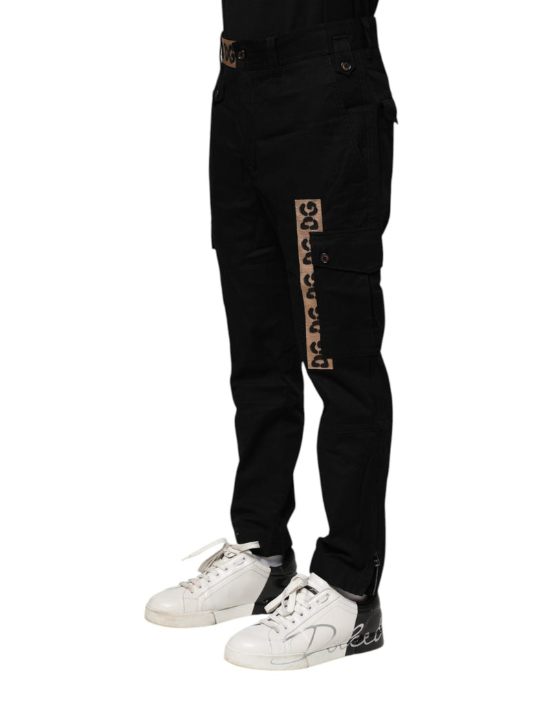 Black Cotton Cargo Casual Pants Dolce & Gabbana