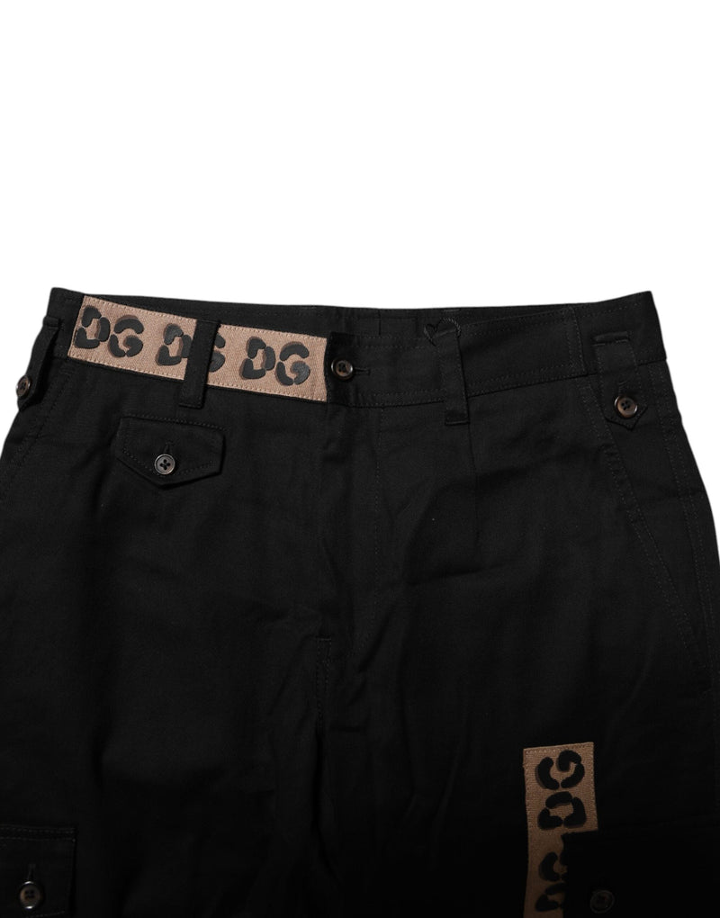 Black Cotton Cargo Casual Pants Dolce & Gabbana