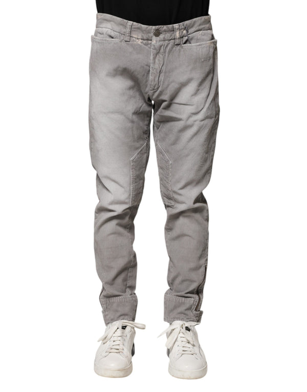 Light Gray Washed Skinny Fit Men Denim Jeans Balmain