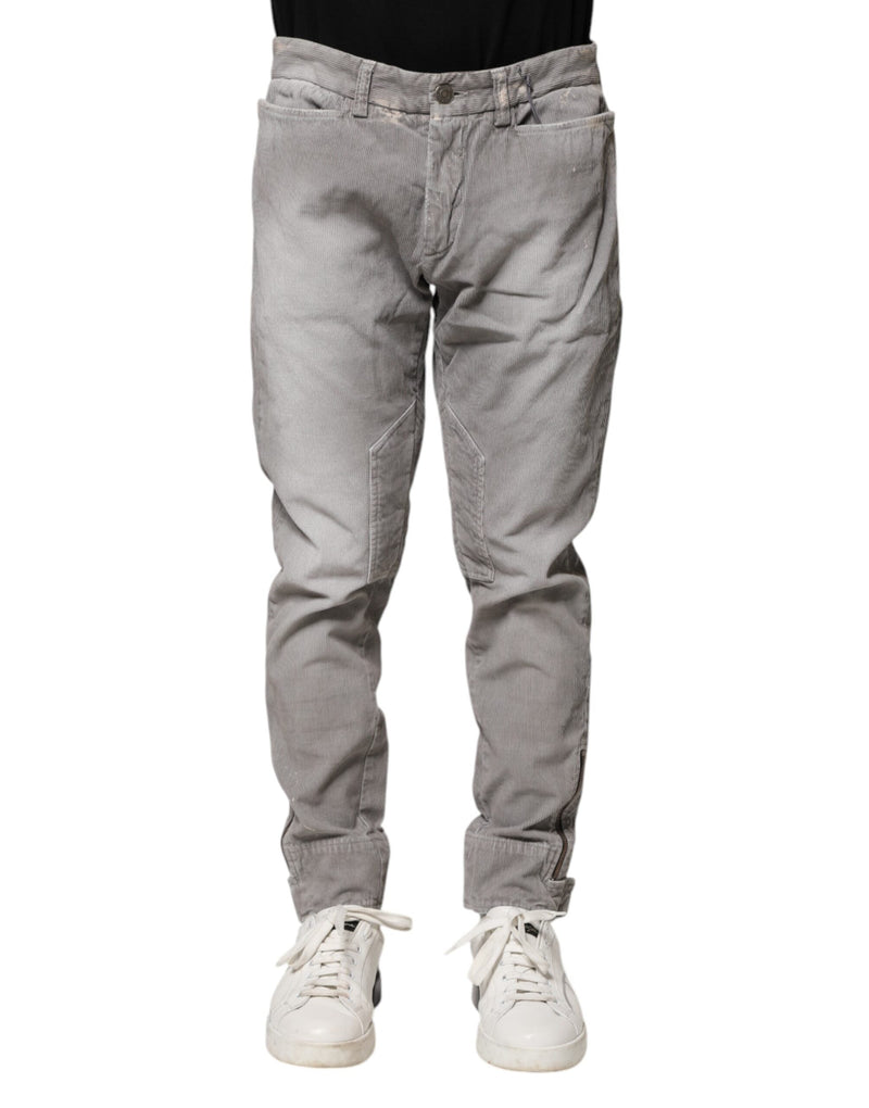Light Gray Washed Skinny Fit Men Denim Jeans Balmain
