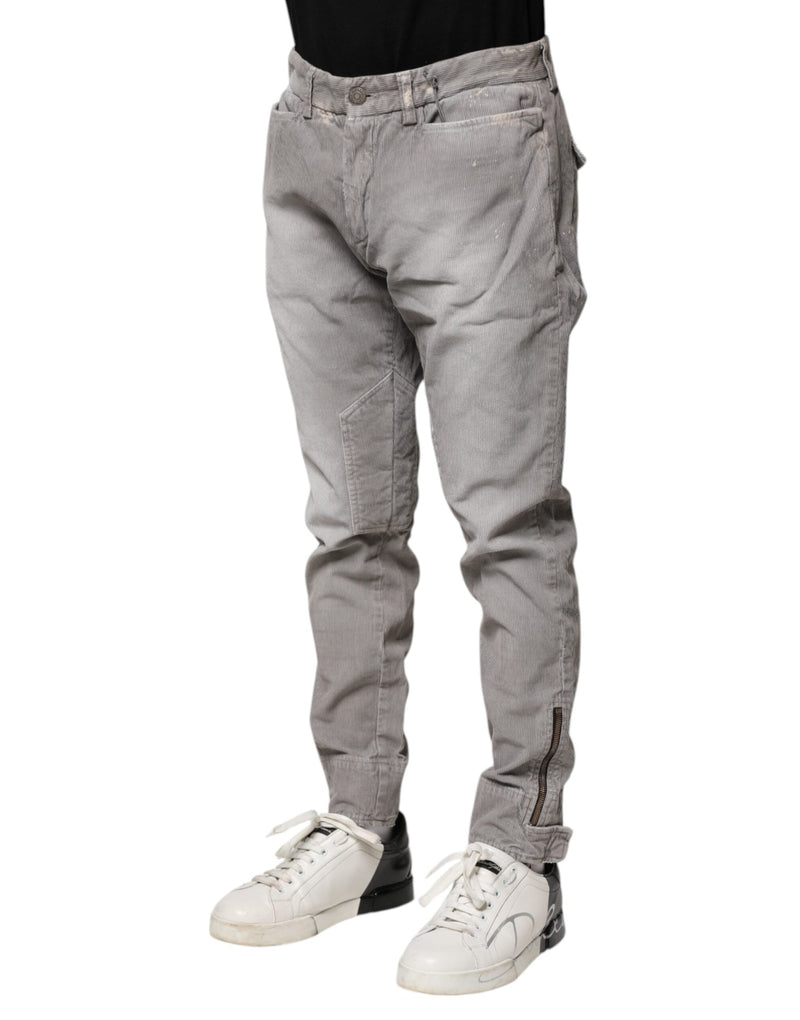 Light Gray Washed Skinny Fit Men Denim Jeans Balmain