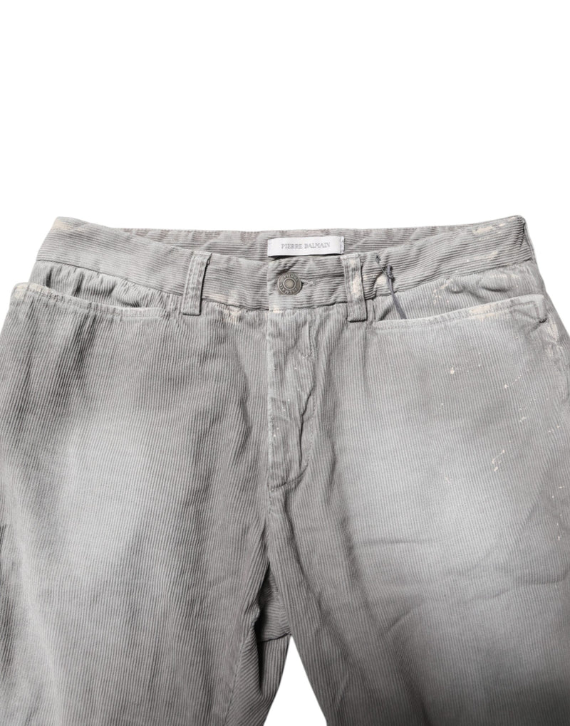 Light Gray Washed Skinny Fit Men Denim Jeans Balmain