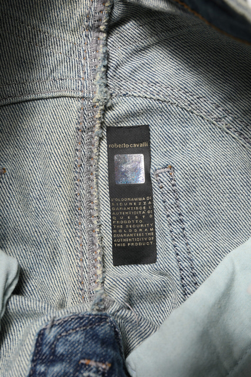 Blue Washed Straight Fit Men Denim Jeans Just Cavalli