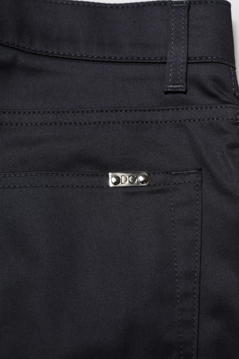 Black Cotton Skinny Mid Waist Pants Dolce & Gabbana