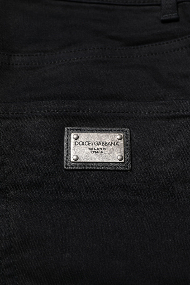 Black Cotton Skinny Denim Jeans Dolce & Gabbana