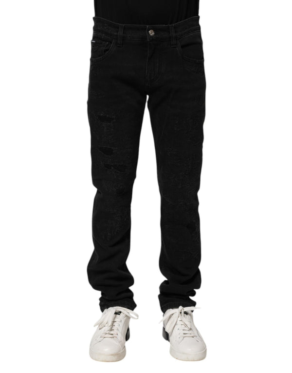 Black Cotton Skinny Men Denim Jeans Dolce & Gabbana