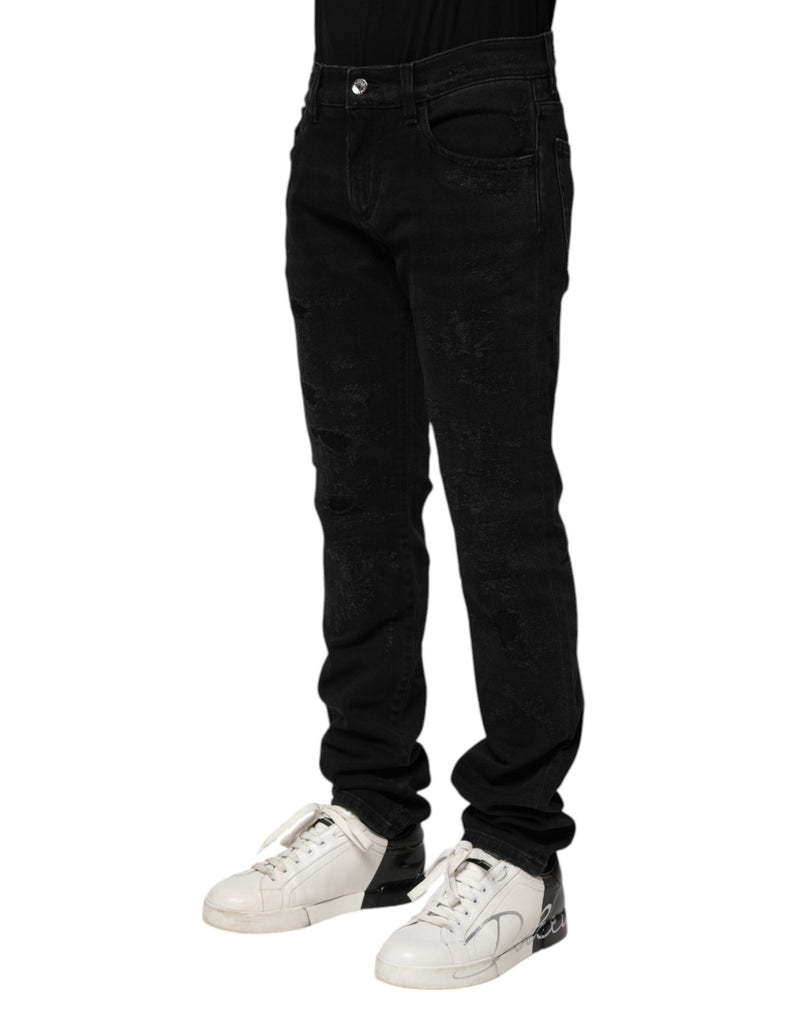 Black Cotton Skinny Men Denim Jeans Dolce & Gabbana