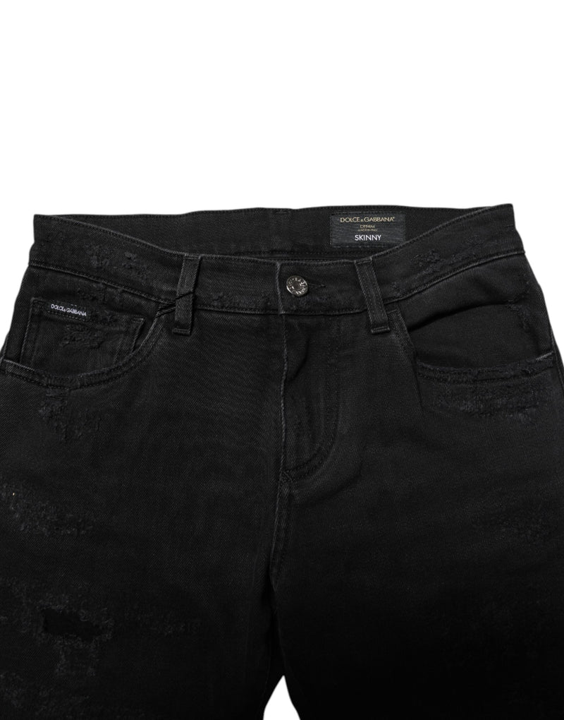 Black Cotton Skinny Men Denim Jeans Dolce & Gabbana