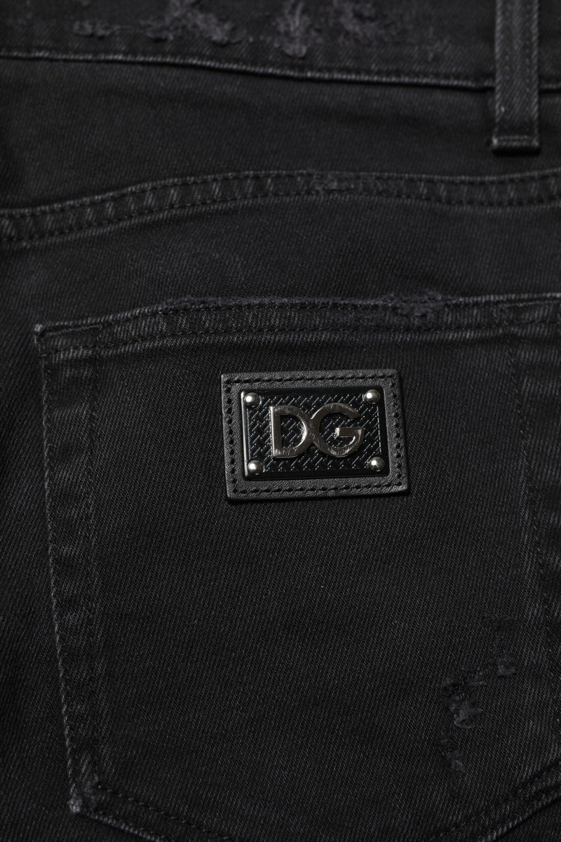 Black Cotton Skinny Men Denim Jeans Dolce & Gabbana