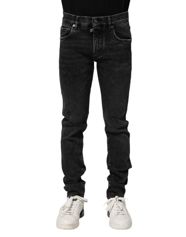Black Cotton Skinny Men Denim Jeans Dolce & Gabbana