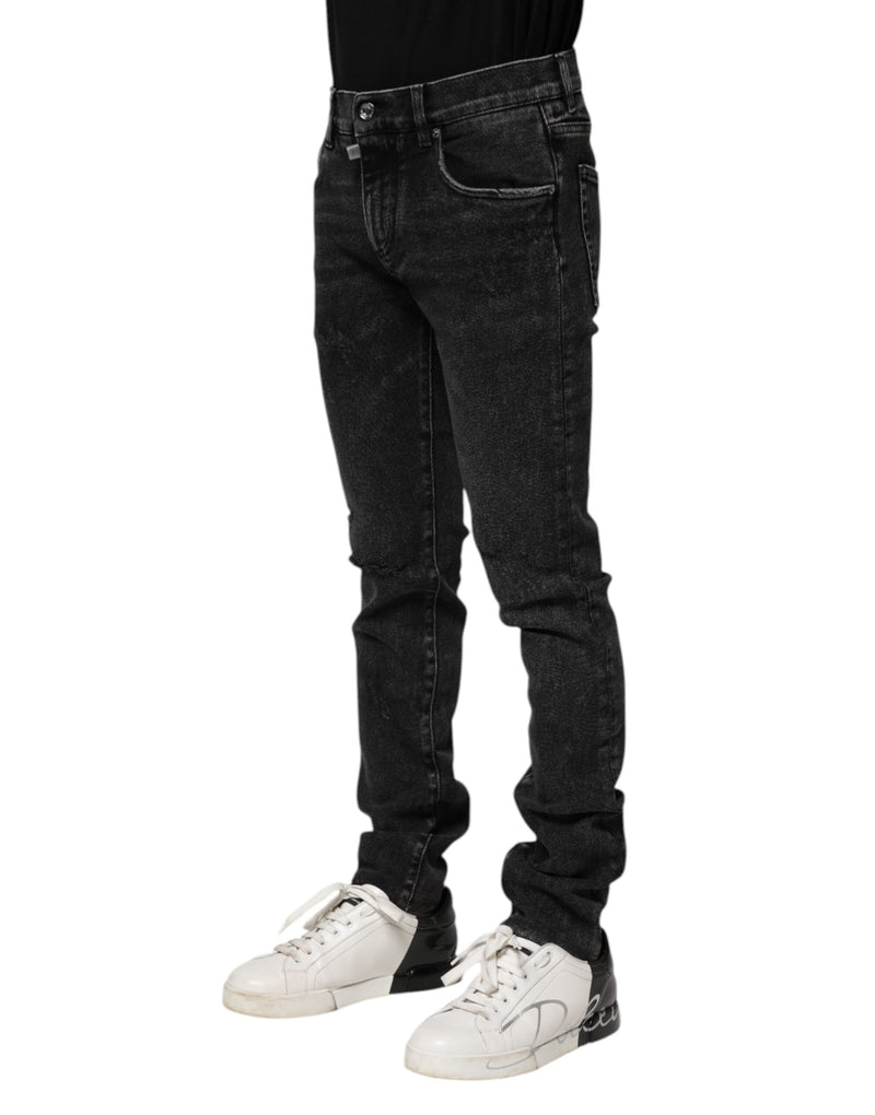 Black Cotton Skinny Men Denim Jeans Dolce & Gabbana