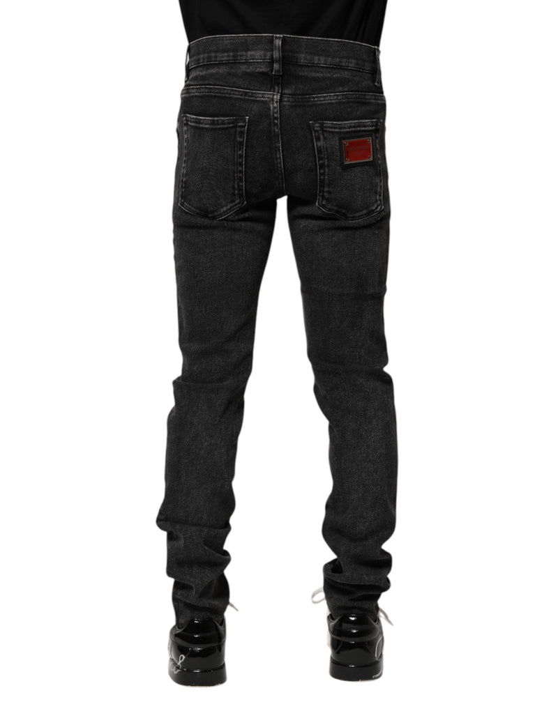 Black Cotton Skinny Men Denim Jeans Dolce & Gabbana