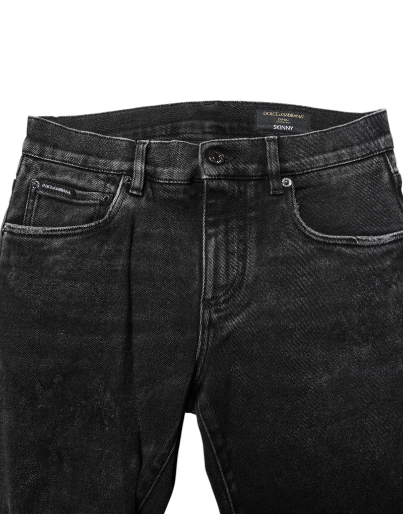 Black Cotton Skinny Men Denim Jeans Dolce & Gabbana