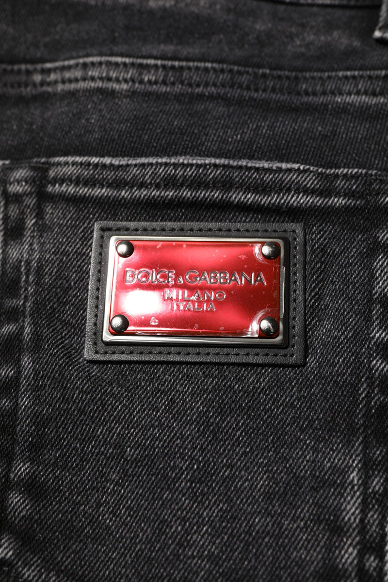 Black Cotton Skinny Men Denim Jeans Dolce & Gabbana