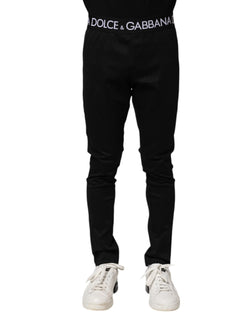 Black Nylon Skinny Men Jogger Pants Dolce & Gabbana