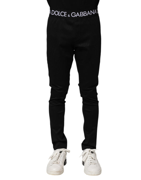 Black Nylon Skinny Men Jogger Pants Dolce & Gabbana