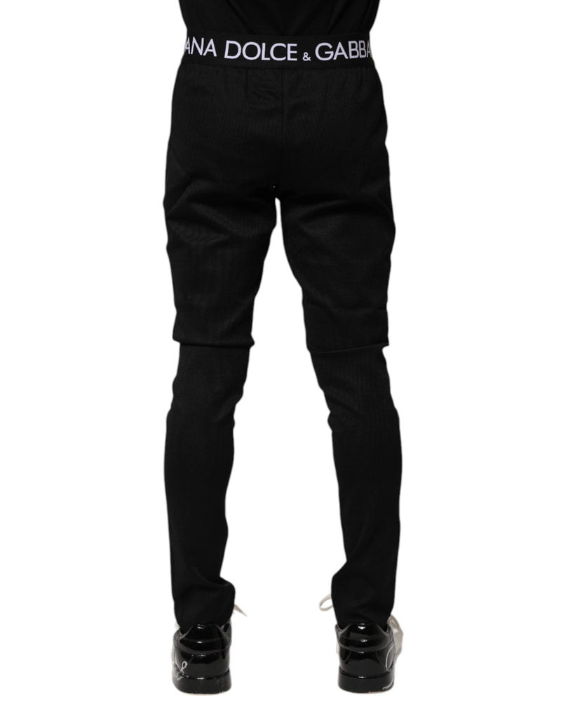 Black Nylon Skinny Men Jogger Pants Dolce & Gabbana
