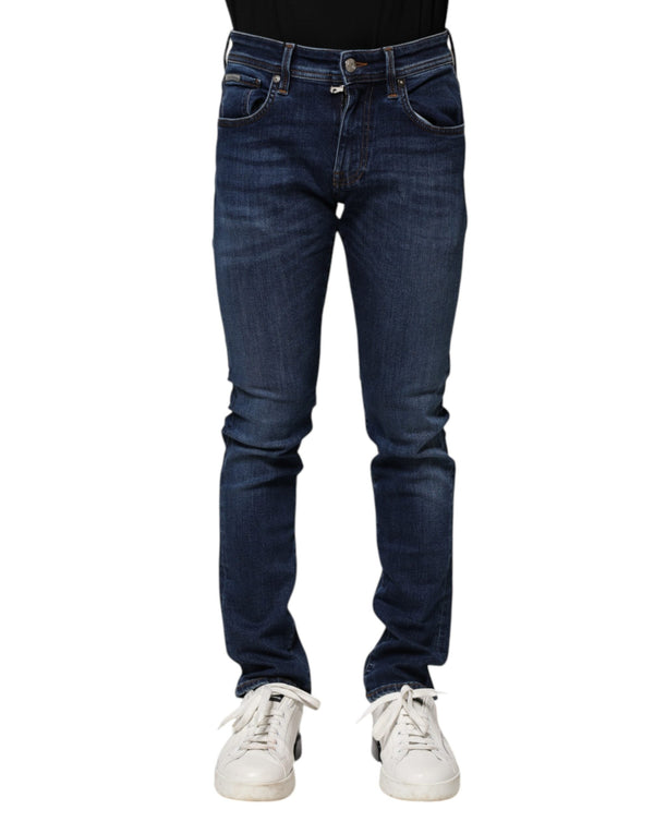 Dark Blue Cotton Skinny Denim Jeans Dolce & Gabbana