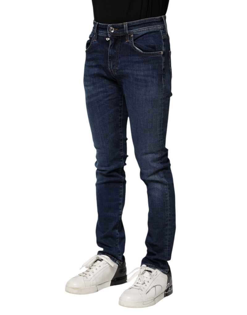 Dark Blue Cotton Skinny Denim Jeans Dolce & Gabbana