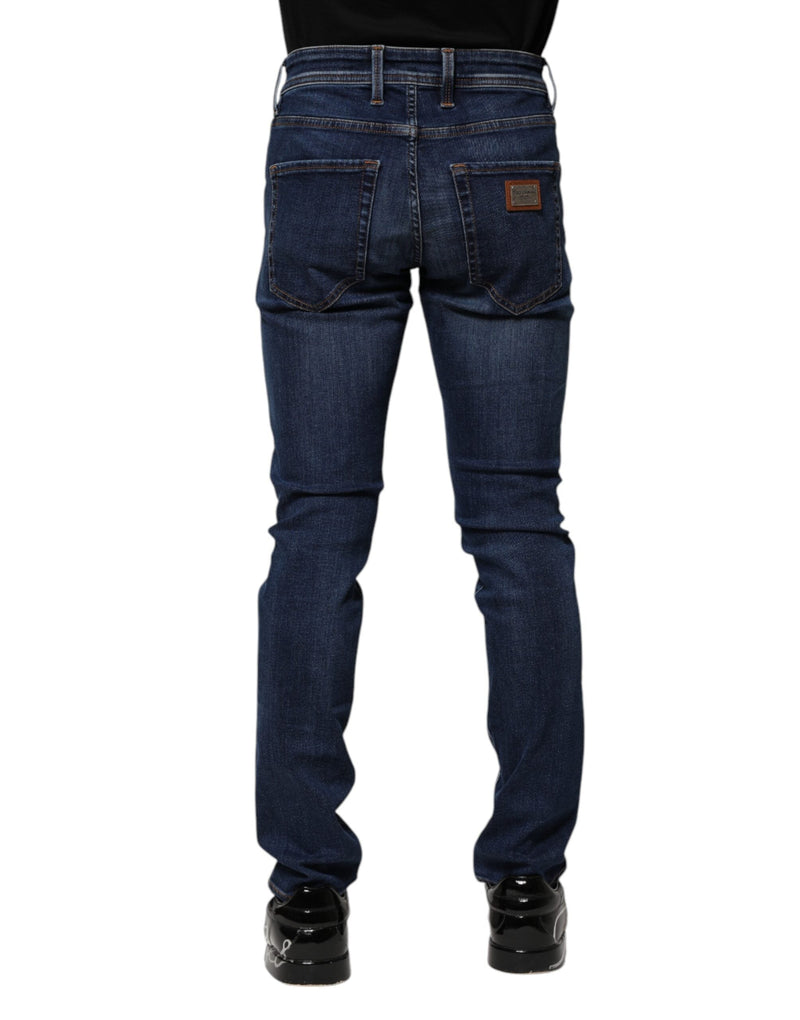 Dark Blue Cotton Skinny Denim Jeans Dolce & Gabbana
