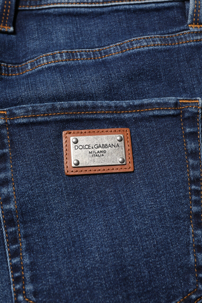 Dark Blue Cotton Skinny Denim Jeans Dolce & Gabbana