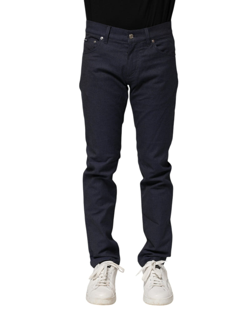 Dark Blue Cotton Skinny Denim Jeans Dolce & Gabbana