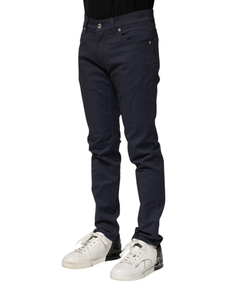 Dark Blue Cotton Skinny Denim Jeans Dolce & Gabbana