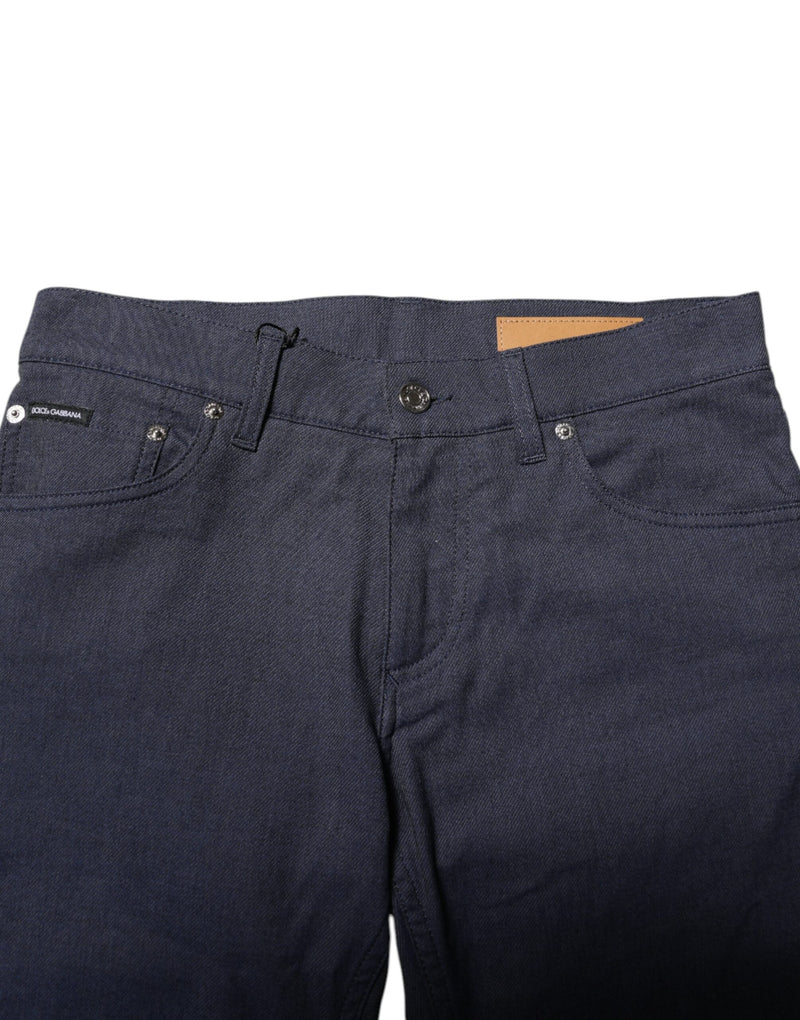 Dark Blue Cotton Skinny Denim Jeans Dolce & Gabbana