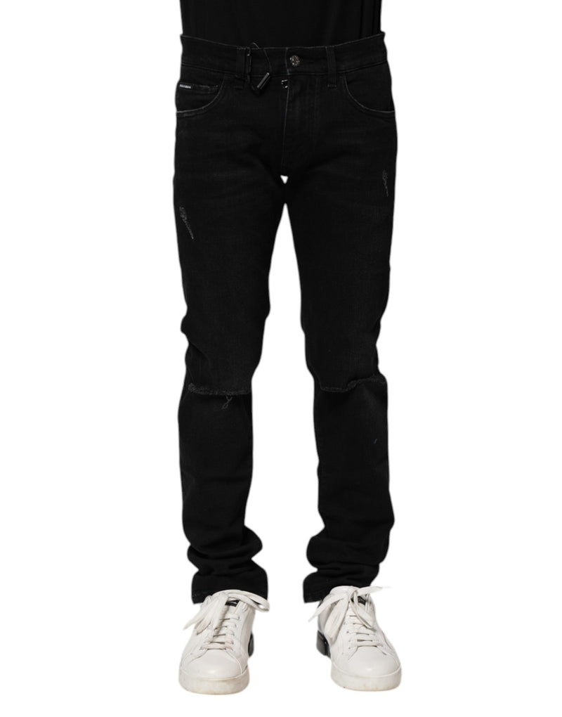 Black Cotton Skinny Men Denim Jeans Dolce & Gabbana