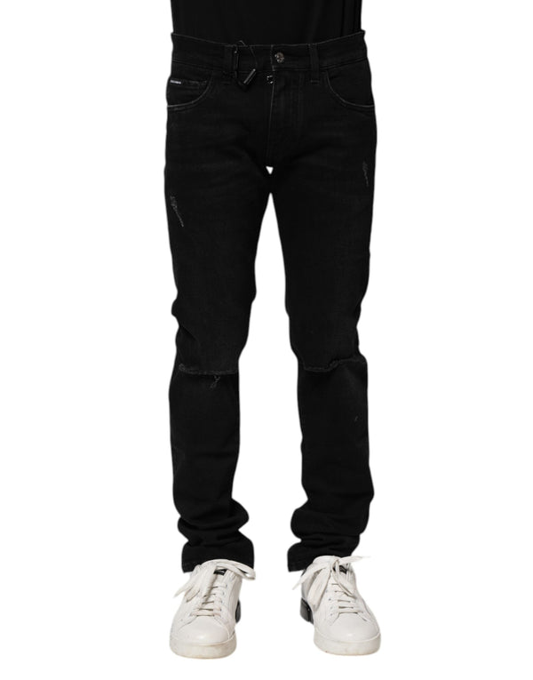 Black Cotton Skinny Men Denim Jeans Dolce & Gabbana