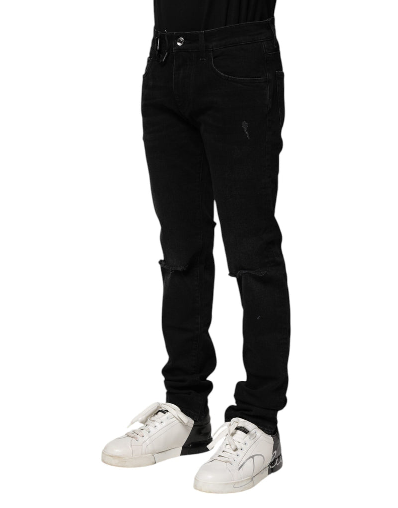 Black Cotton Skinny Men Denim Jeans Dolce & Gabbana
