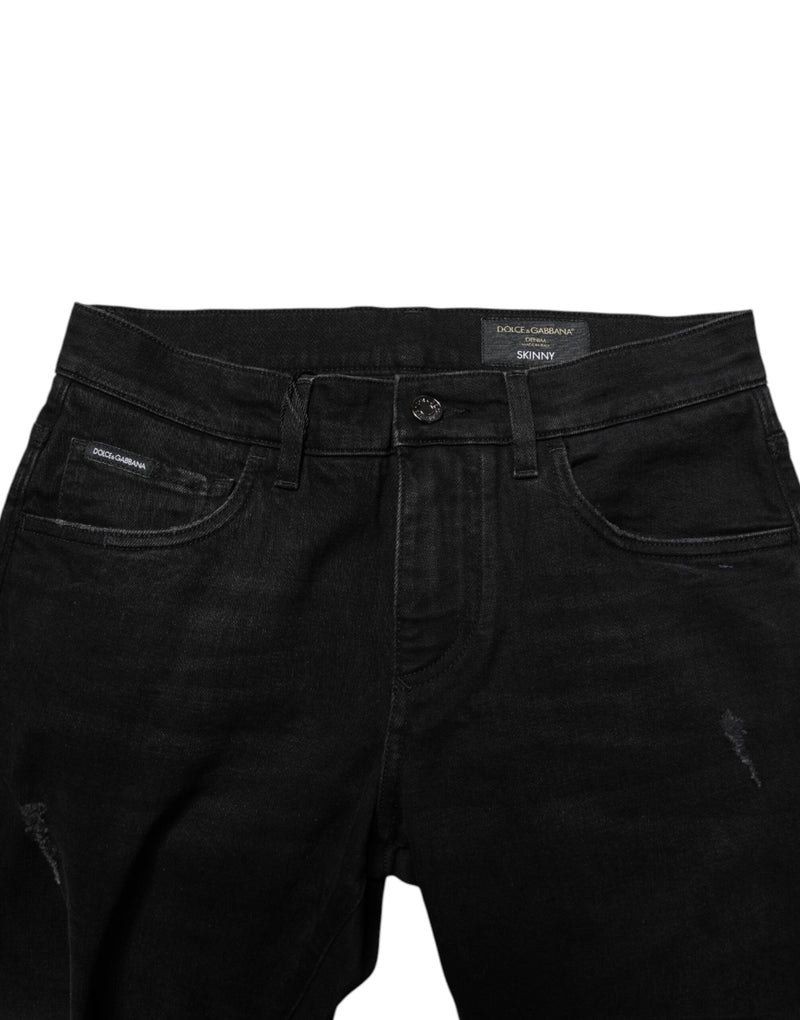 Black Cotton Skinny Men Denim Jeans Dolce & Gabbana