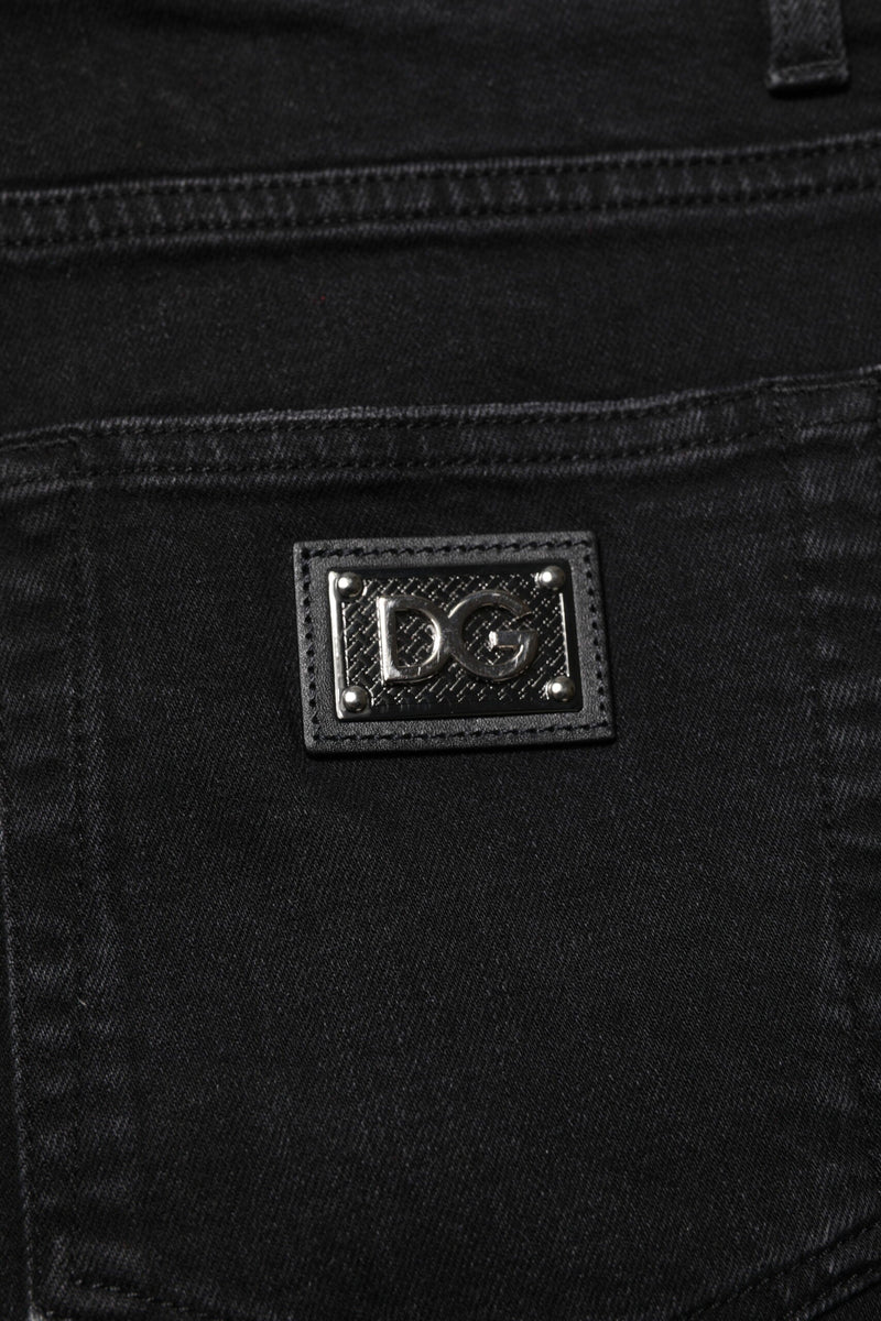 Black Cotton Skinny Men Denim Jeans Dolce & Gabbana