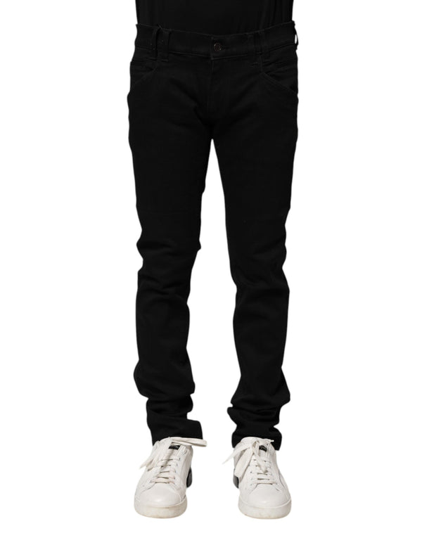 Black Cotton Skinny Men Denim Jeans Dolce & Gabbana