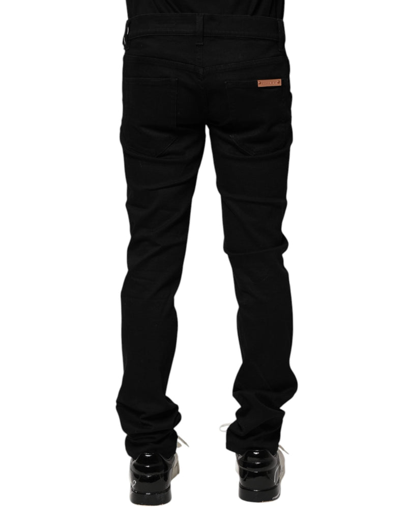 Black Cotton Skinny Men Denim Jeans Dolce & Gabbana