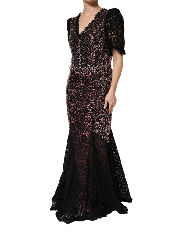 Multicolor Embellished Mermaid Gown Dress Dolce & Gabbana