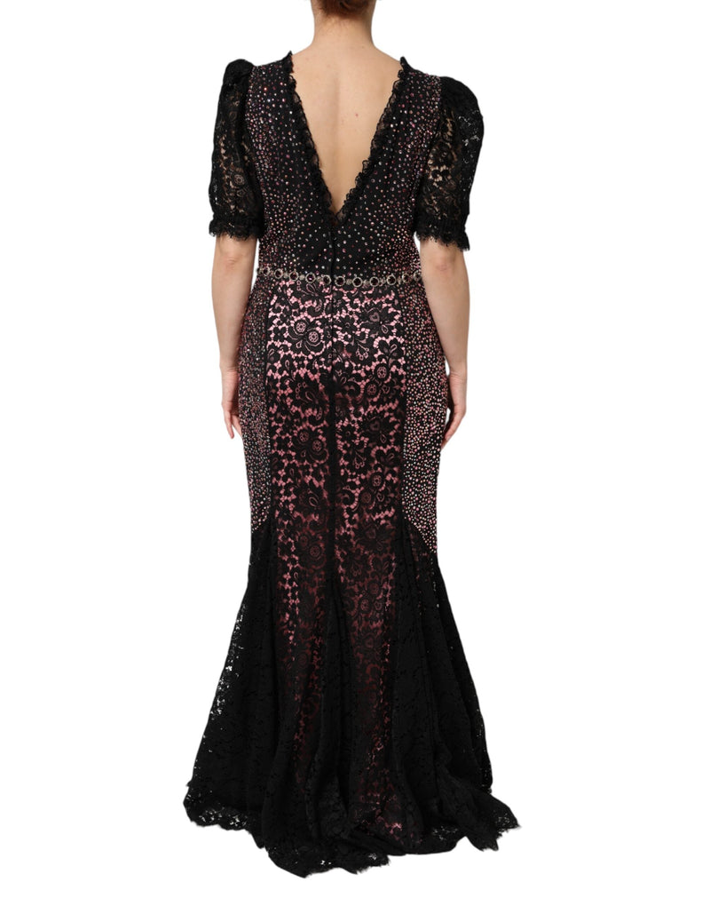 Multicolor Embellished Mermaid Gown Dress Dolce & Gabbana