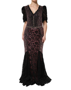 Multicolor Embellished Mermaid Gown Dress Dolce & Gabbana
