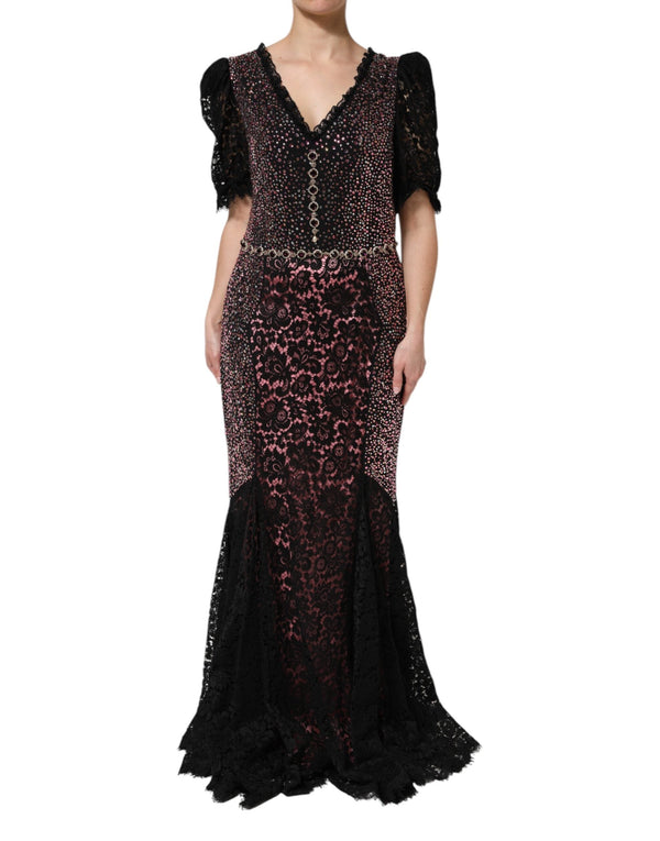 Multicolor Embellished Mermaid Gown Dress Dolce & Gabbana
